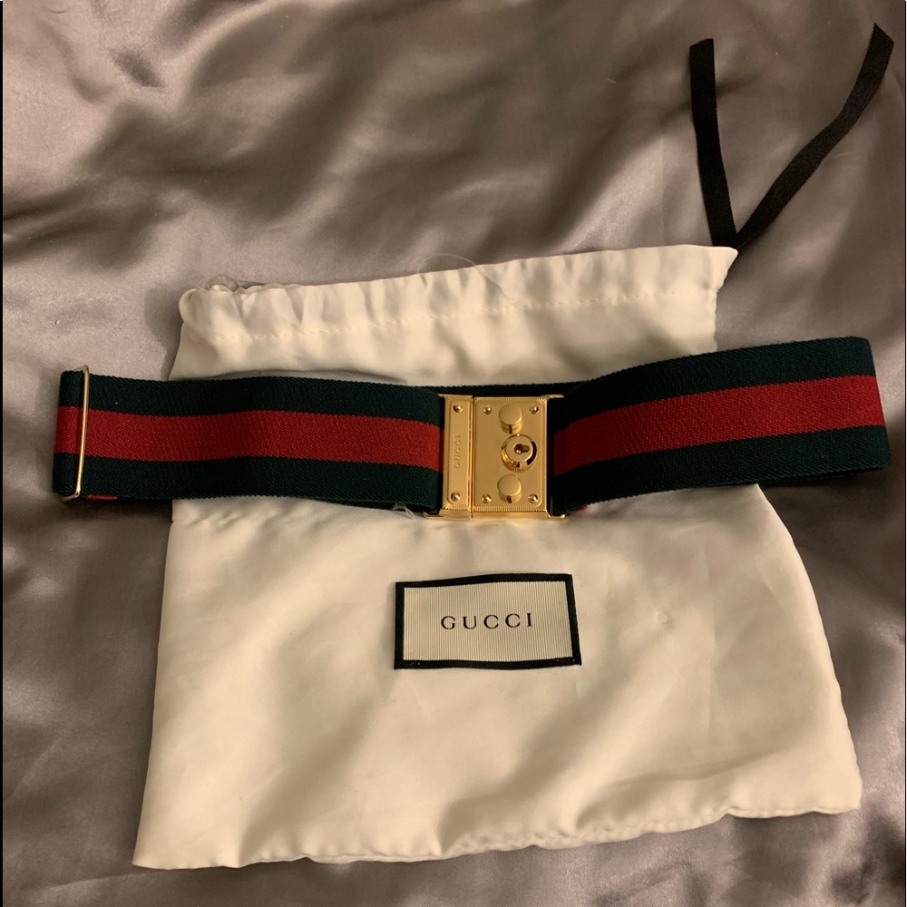 Women’s striped green and red belt